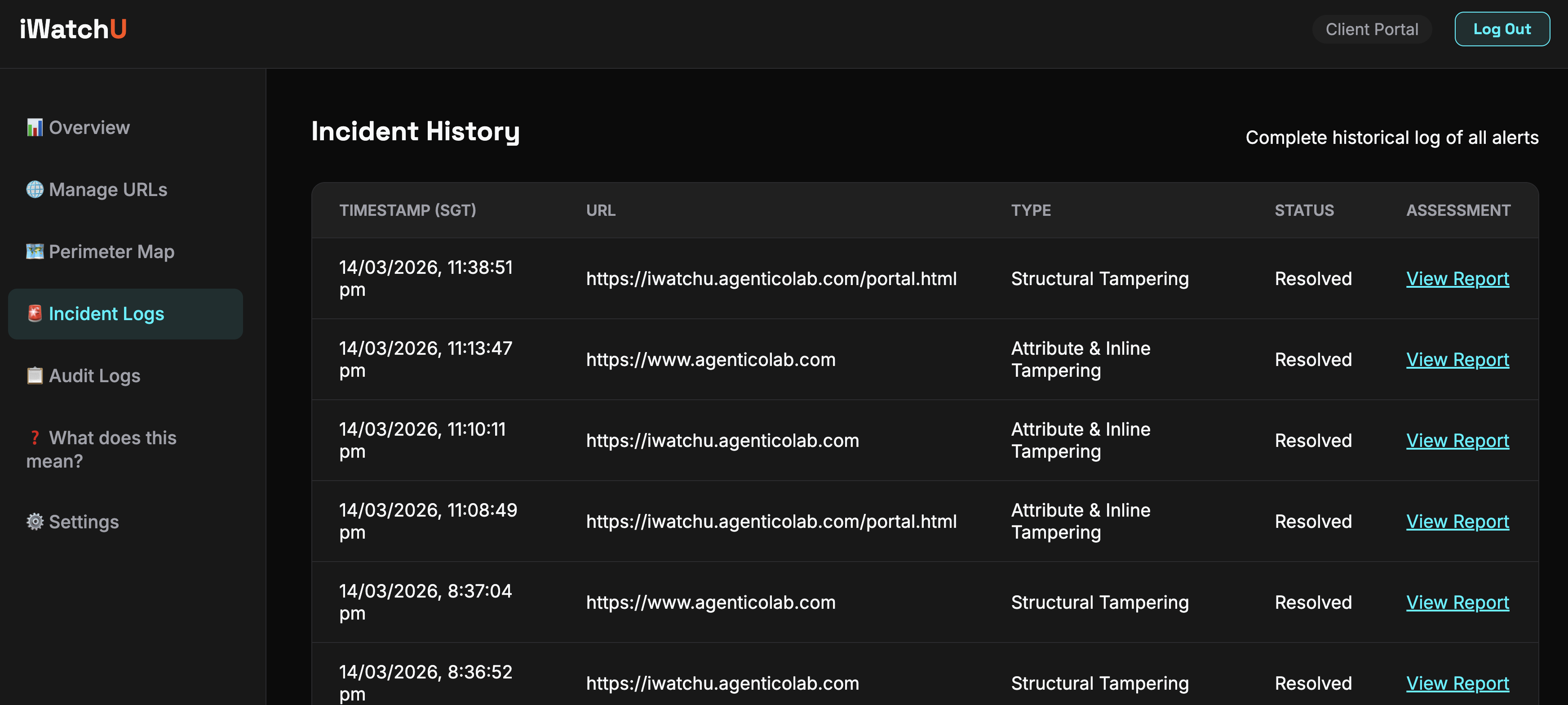 Incident Logs